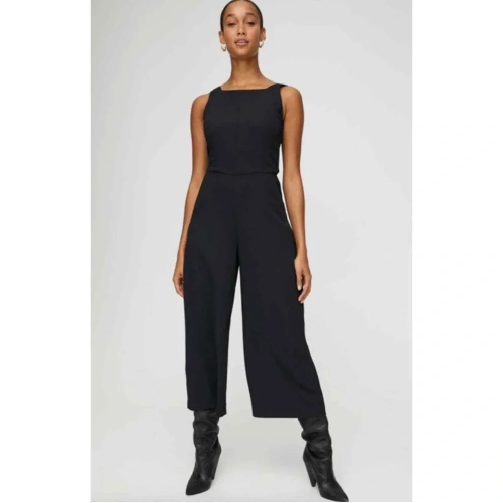 ARITZIA | Wilfred Écoulement Tie Back Sleeveless Jumpsuit in Black, Size 2 - Picture 14 of 15